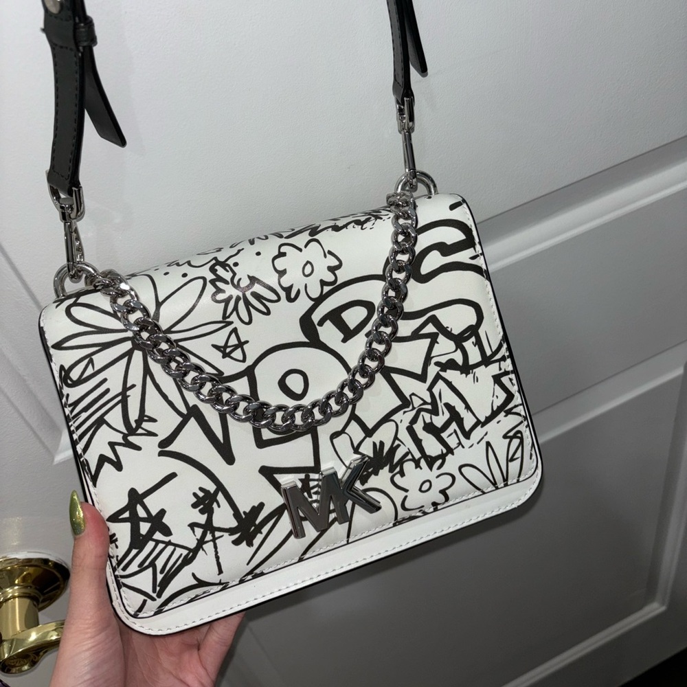 Michael Kors Mott Large Graffiti Leather Crossbody